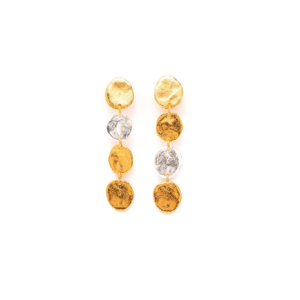 Gold and Silver Pierced Earrings A Thousand and One Nights