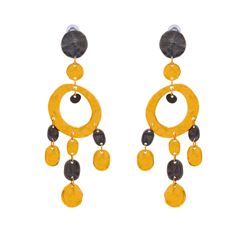 Gold-Plated Brass Clip-On Earrings One Thousand and One Nights