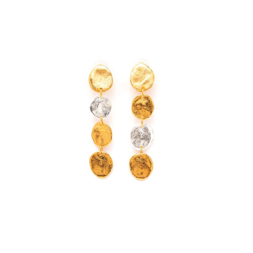 Mille et Une Nuits Gold and Silver-Plated Clip Earrings