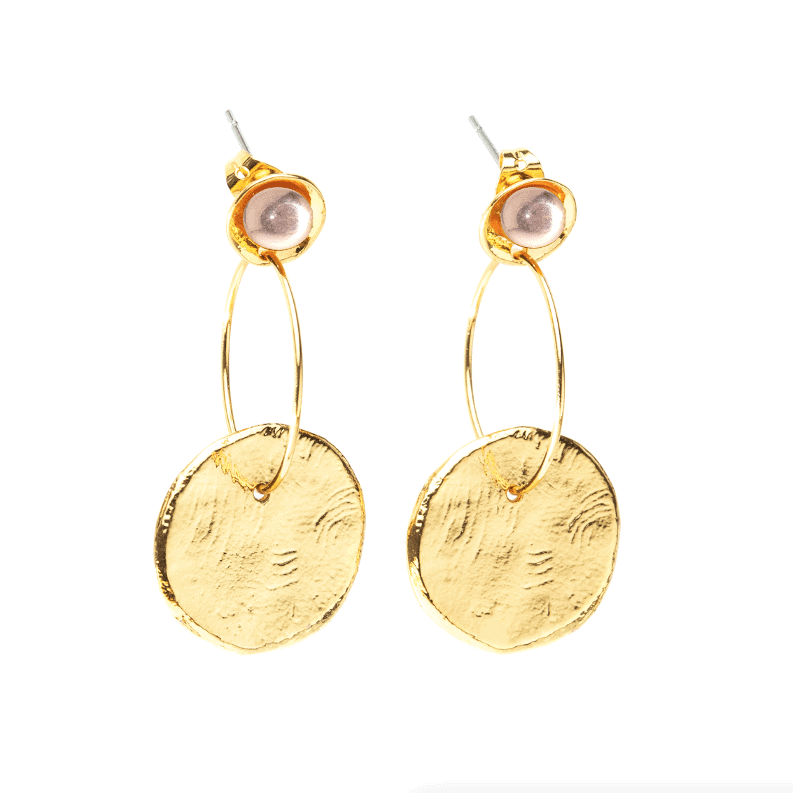 Rose Nude Pierced Earrings