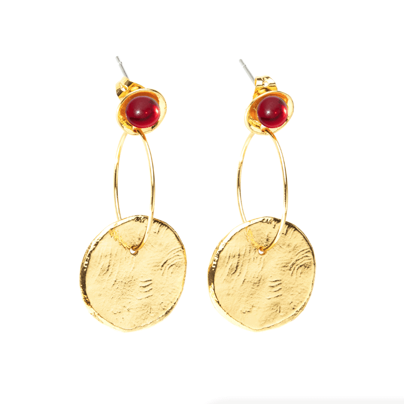 Glamorous Red Pierced Earrings