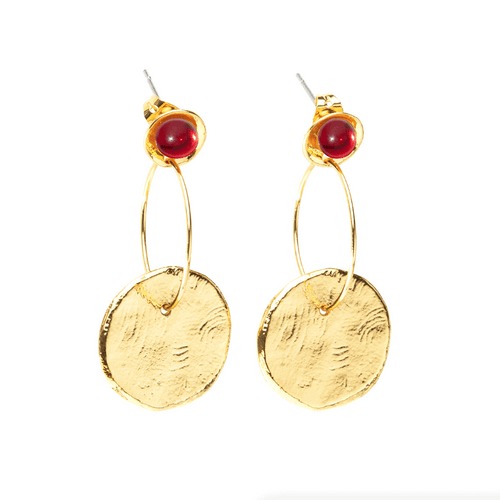 Glamorous Red Pierced Earrings