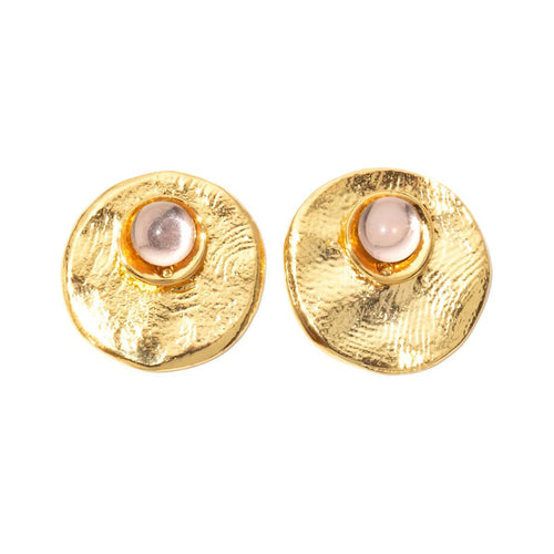 Rose Nude Pierced Earrings