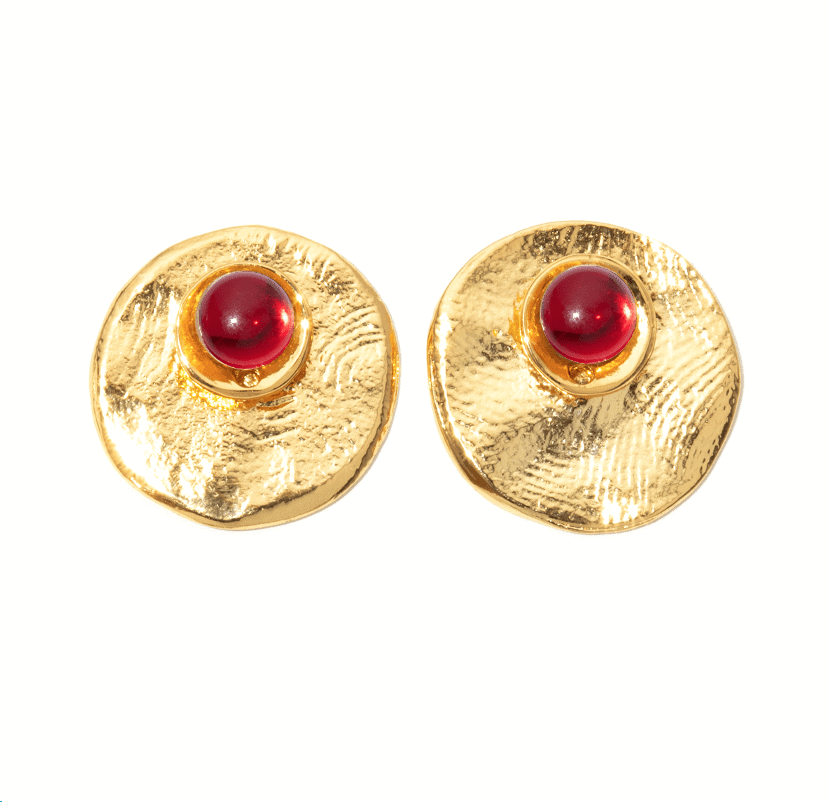 Glamorous Red Pierced Earrings