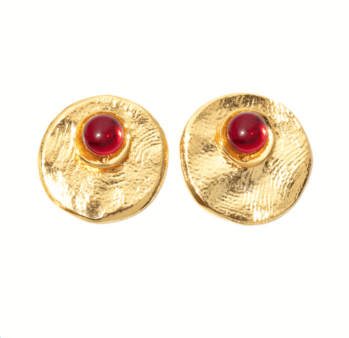 Glamorous Red Pierced Earrings