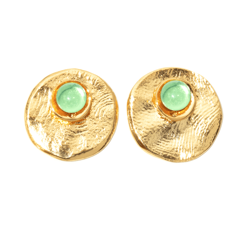 Lime Green Pierced Earrings