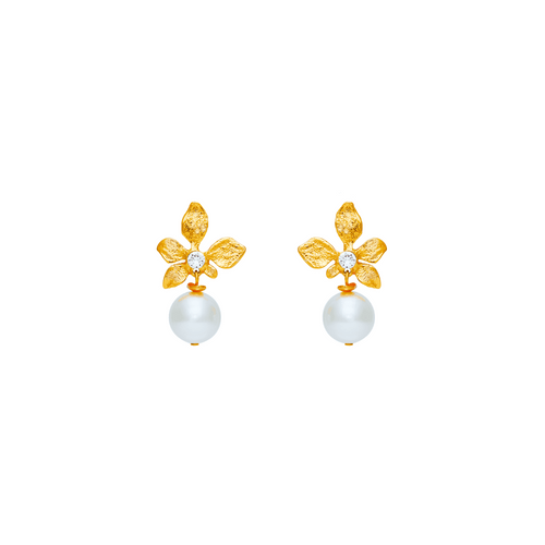 Boucles D'oreilles Percées Doré Végétal