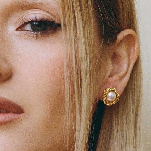 Boucles D'oreilles percée Doré L'heure Dorée