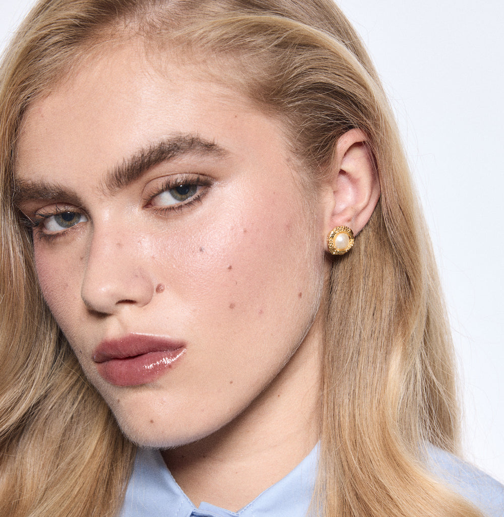 Boucles D'oreilles percée Doré L'heure Dorée