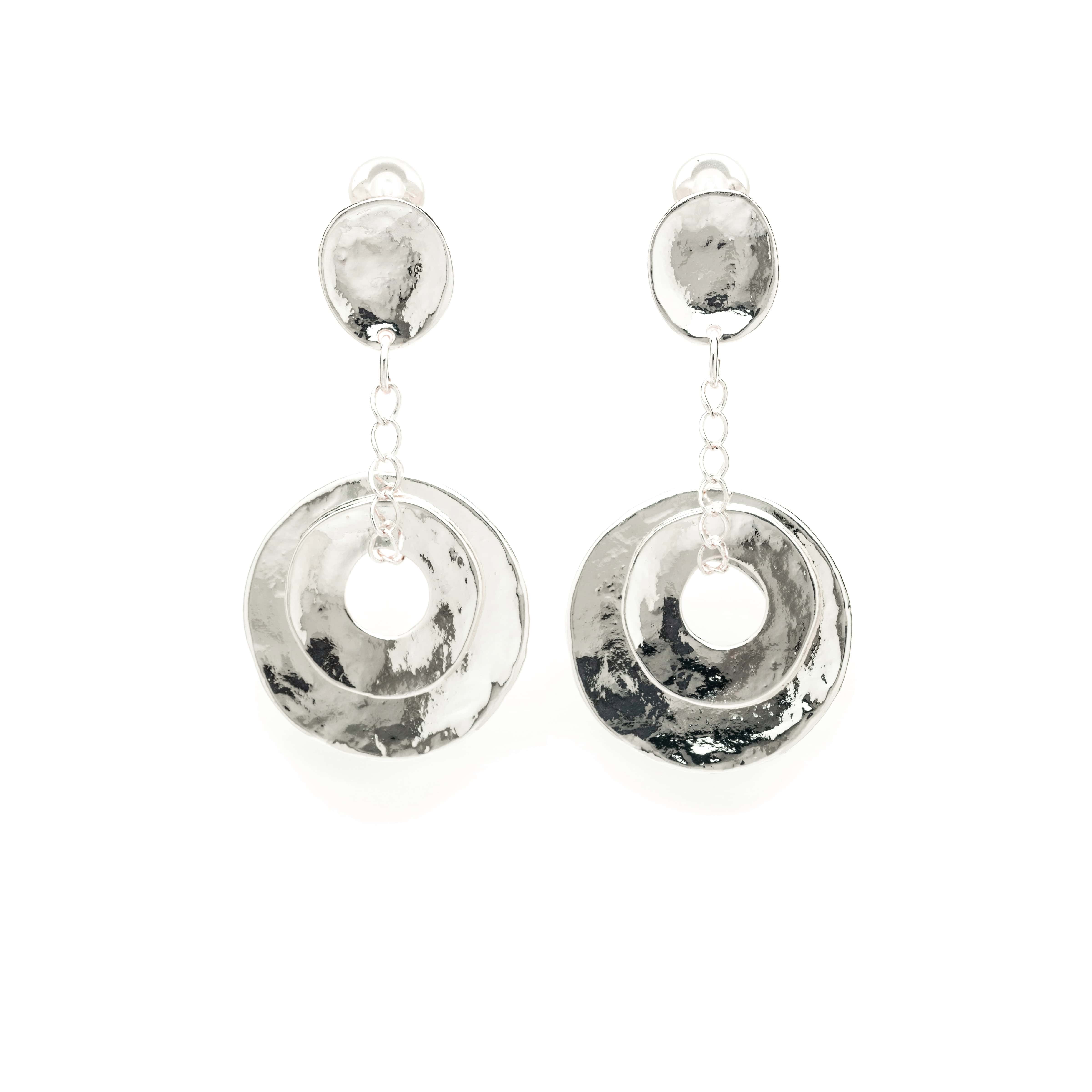 Silver-plated Milky Way Clip-on Earrings