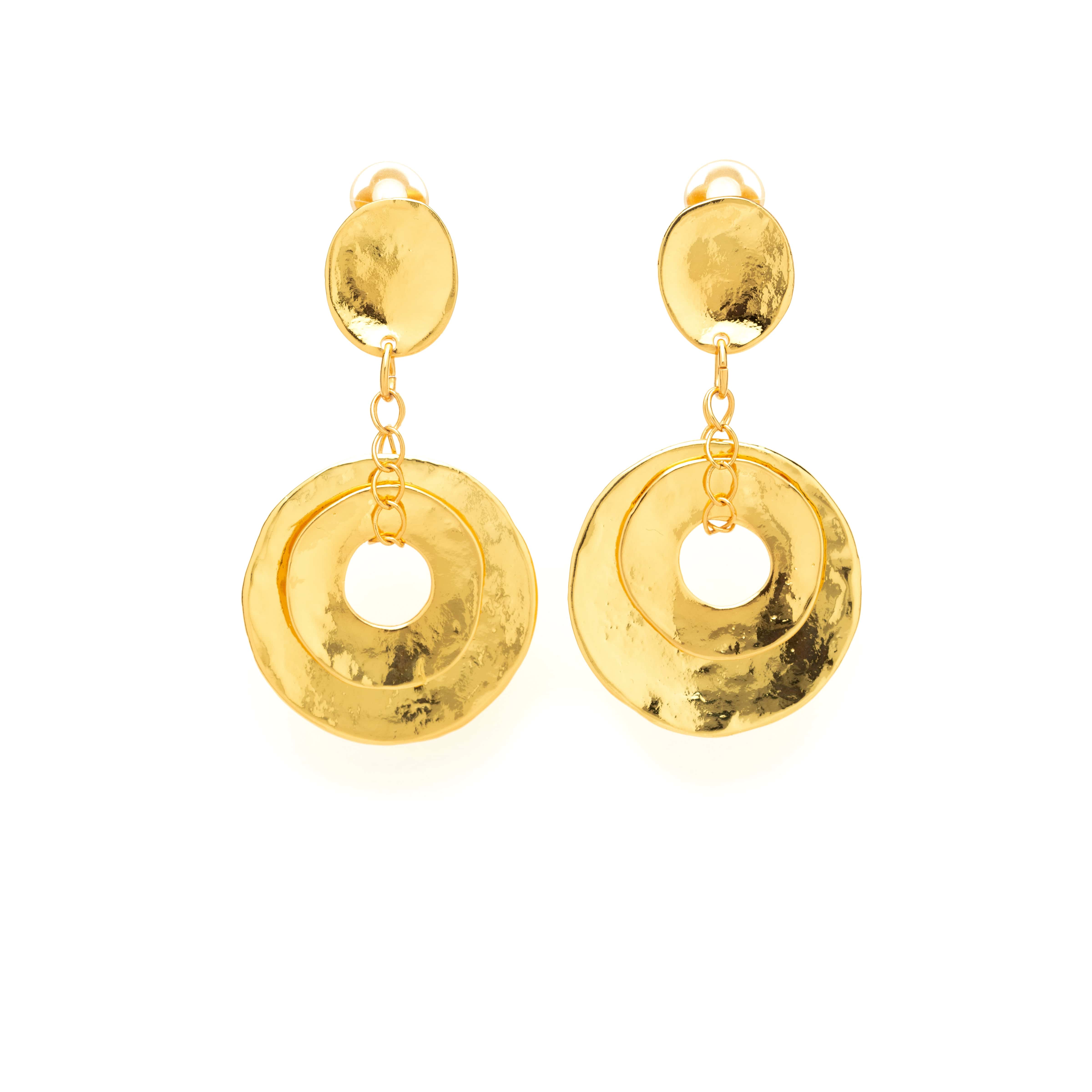 Milky Way Gold Clip-On Earrings