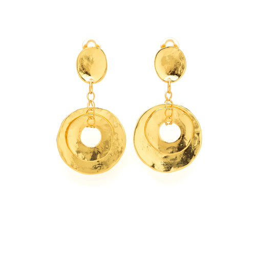 Boucles D'oreilles Clip Doré Voie Lactée
