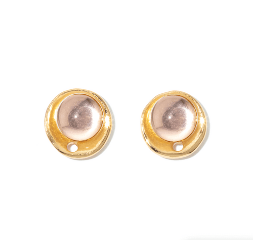 Rose Nude Pierced Earrings