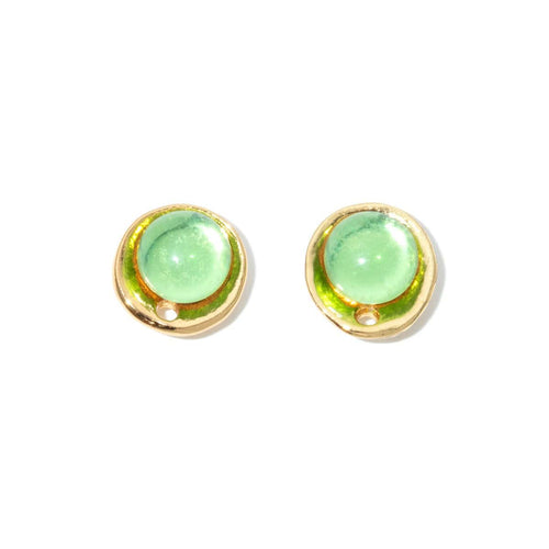 Lime Green Pierced Earrings