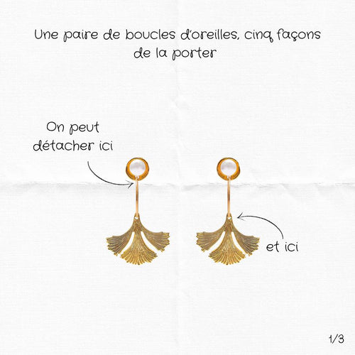 Gold-Plated Pierced Flora Earrings