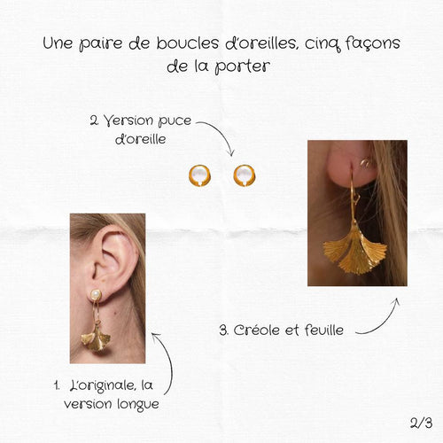 Gold-Plated Pierced Flora Earrings