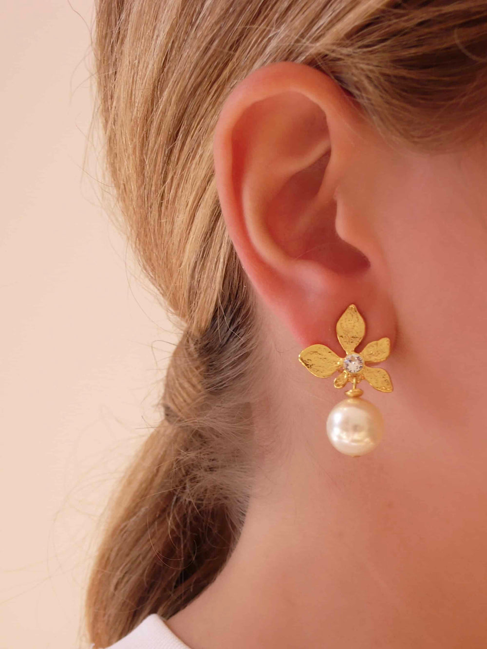 Boucles D'oreilles Clips Doré Végétal
