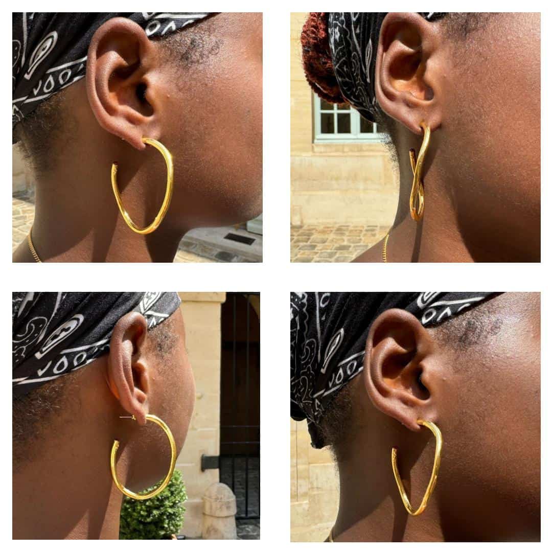 Gold-Plated Padmée Pierced Earrings