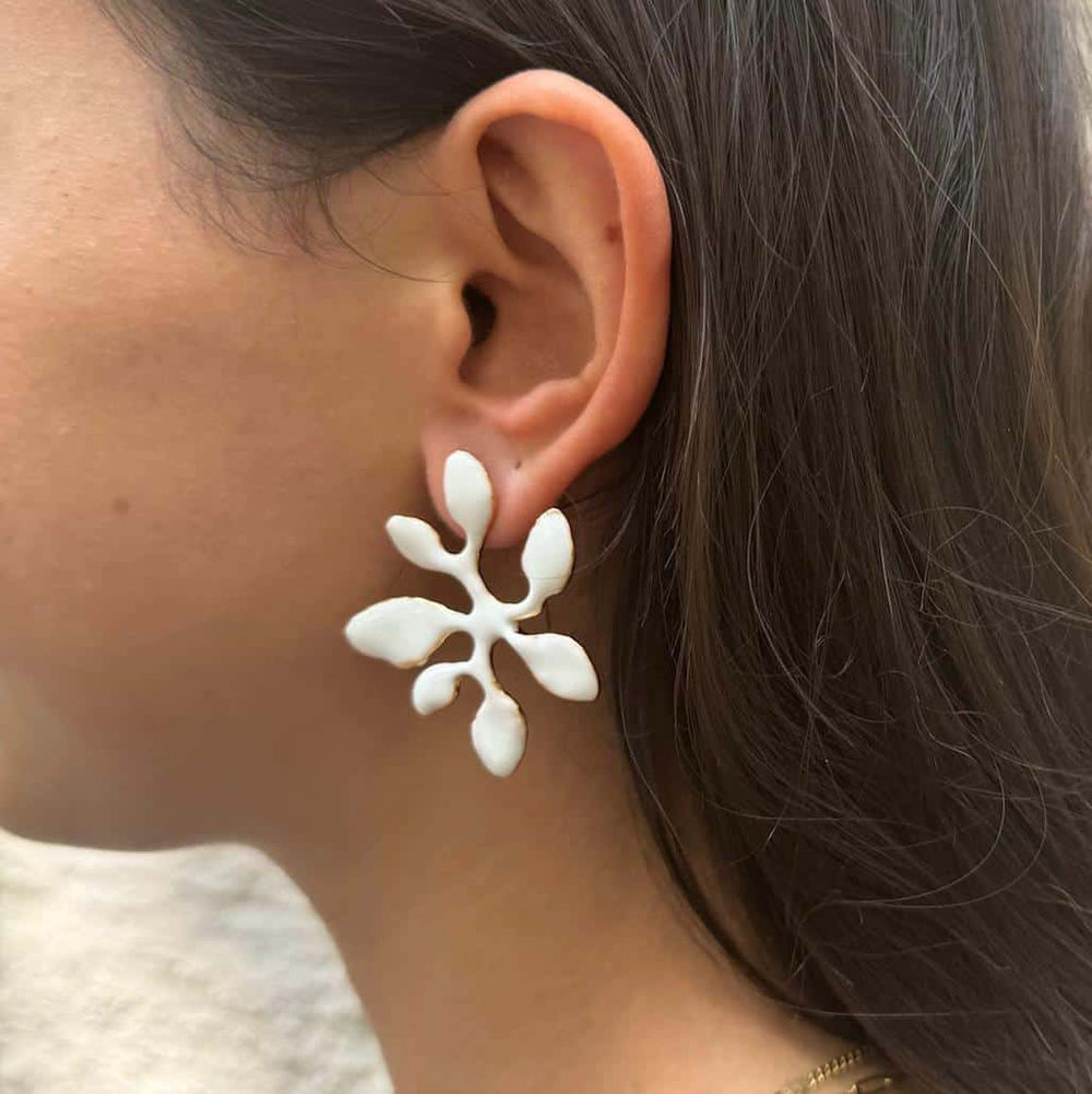 Boucles D'Oreilles Percées Doré Végétal
