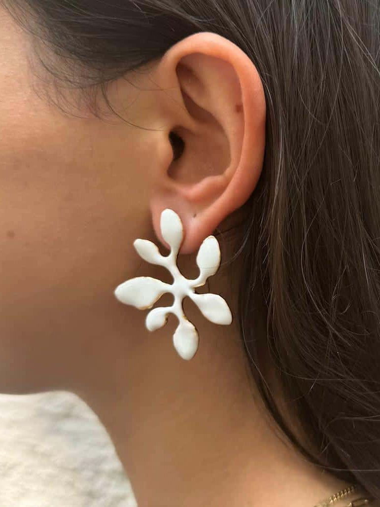 Boucles D'Oreilles Percées Doré Végétal