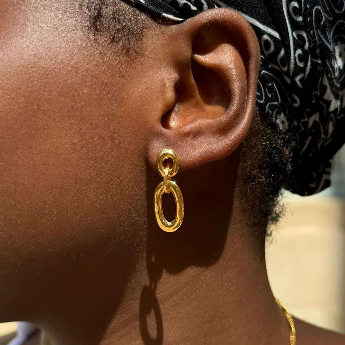 Celestial Gold Pierced Earrings