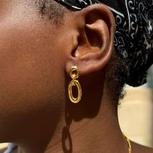 Boucles D'oreilles Percées Doré Céleste