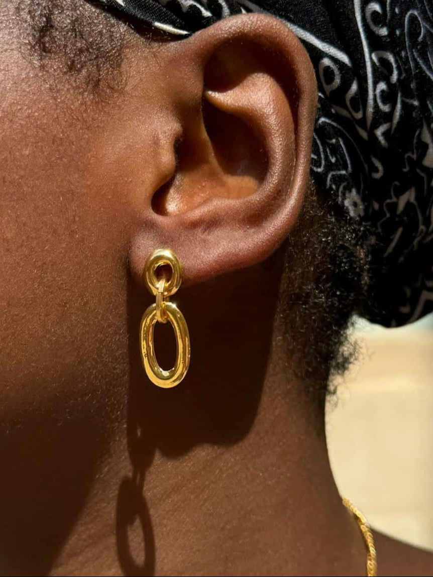 Boucles D'oreilles Percées Doré Céleste