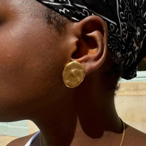 Mille et Une Nuits Gold Clip-On Earrings