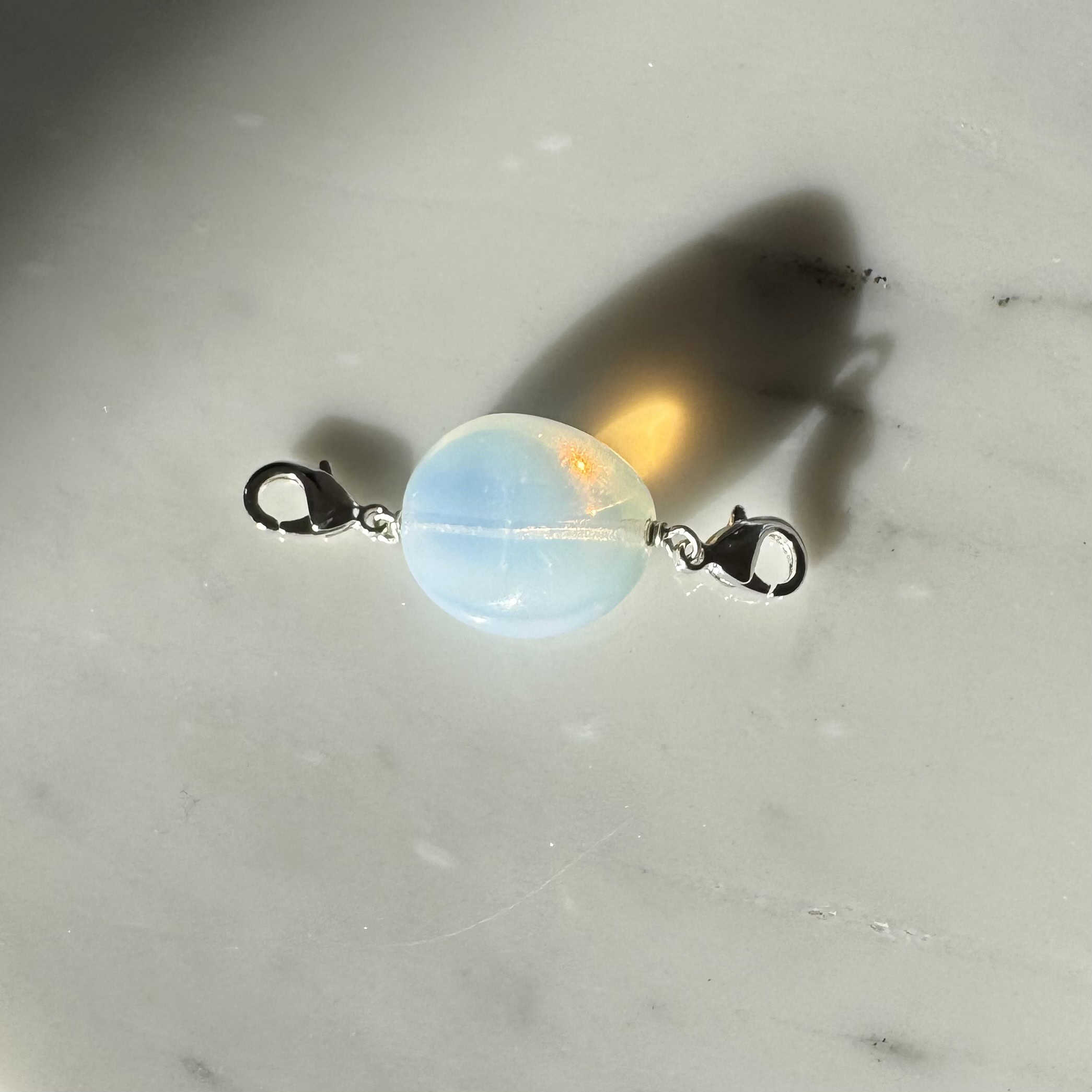 Silver Plated White Light Pearl Charms
