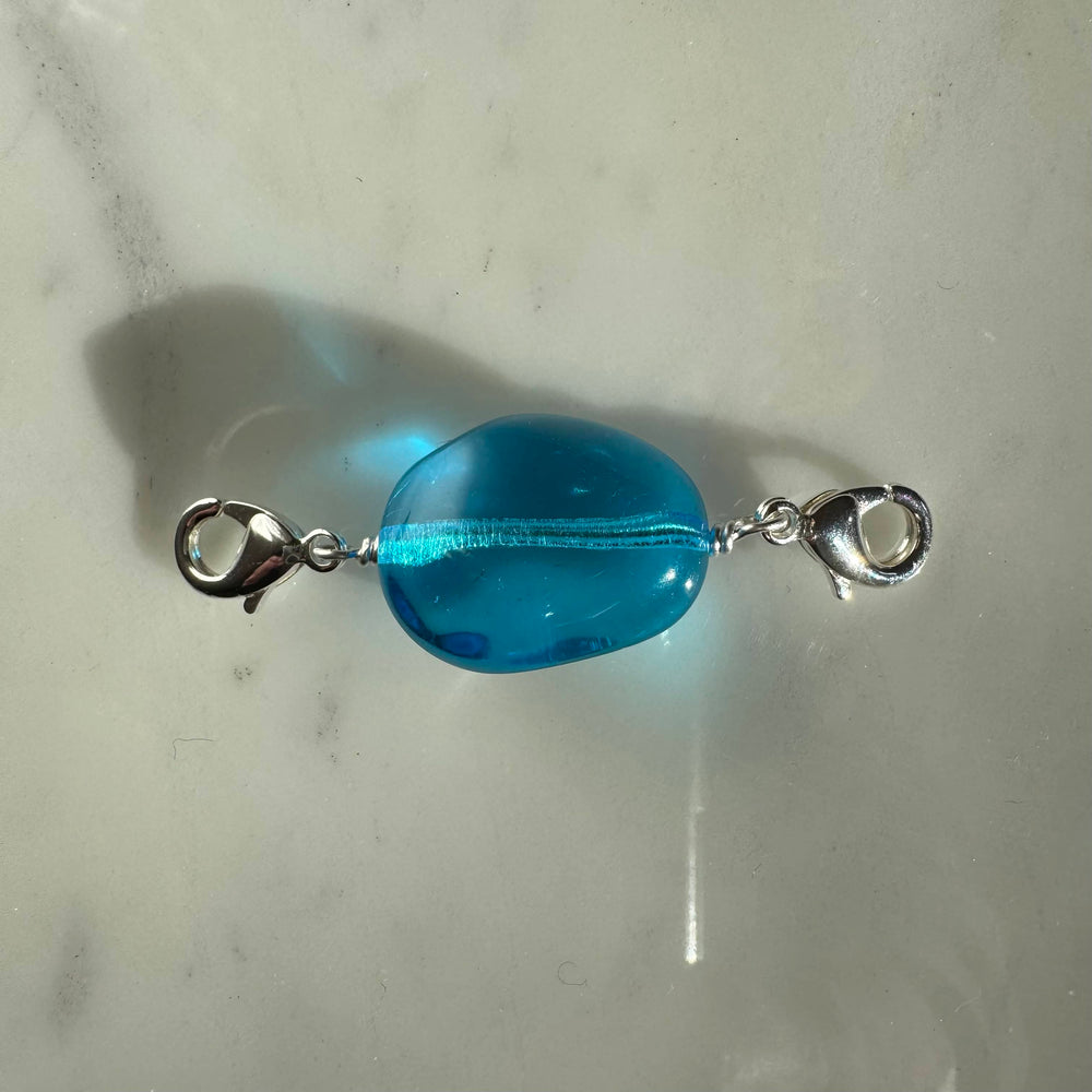 Perle Charms Argentée Bleu Océan