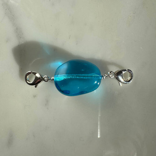 Perle Charms Argentée Bleu Océan