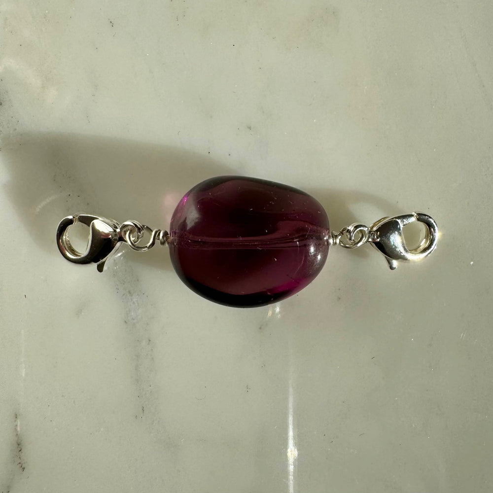 Perle Charms Argentée Violet Nocture