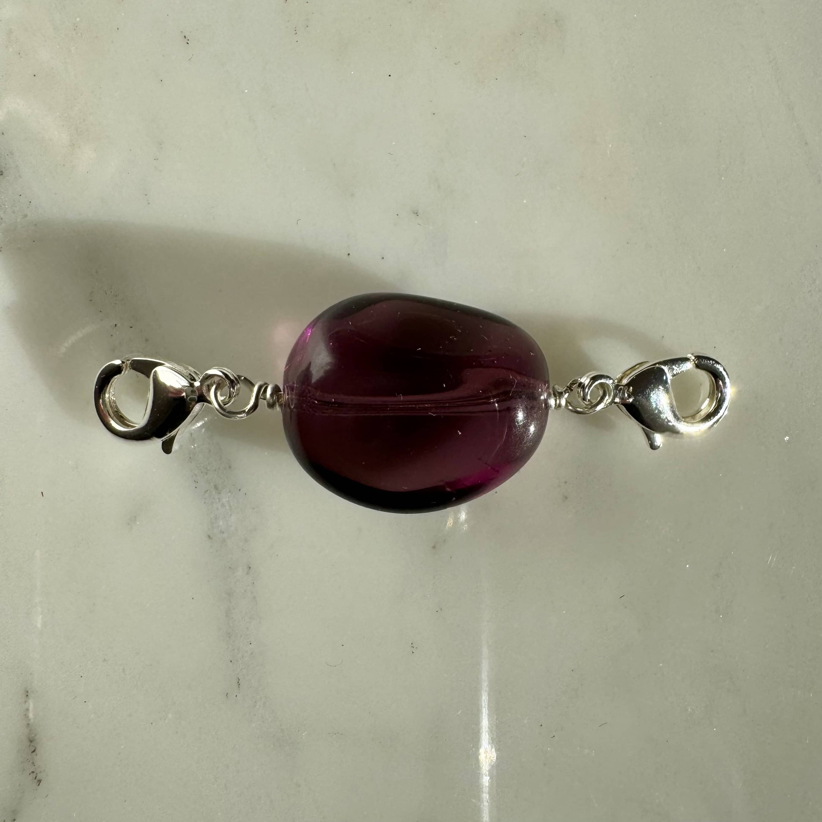Perle Charms Argentée Violet Nocture