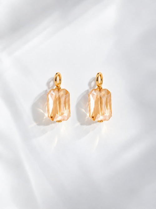 Charms Doré Boucles D'oreilles Cristal Rose