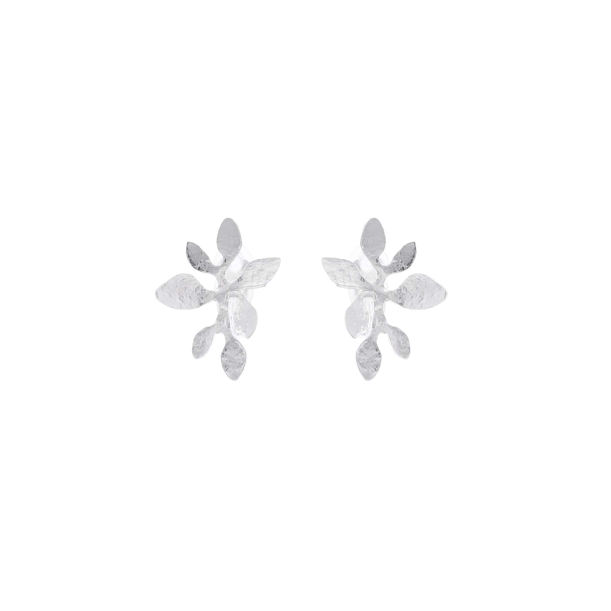 Silver-Plated Botanical Clip-On Earrings