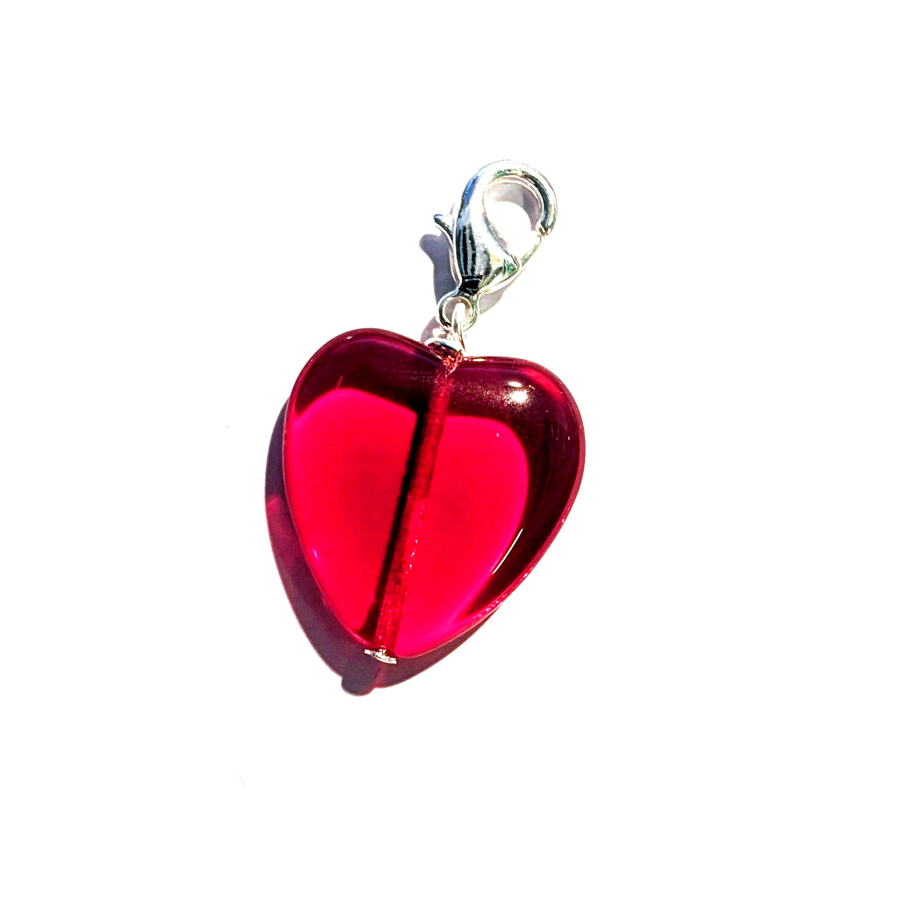 Perle Charms Argenté Rouge Coeur Douceur