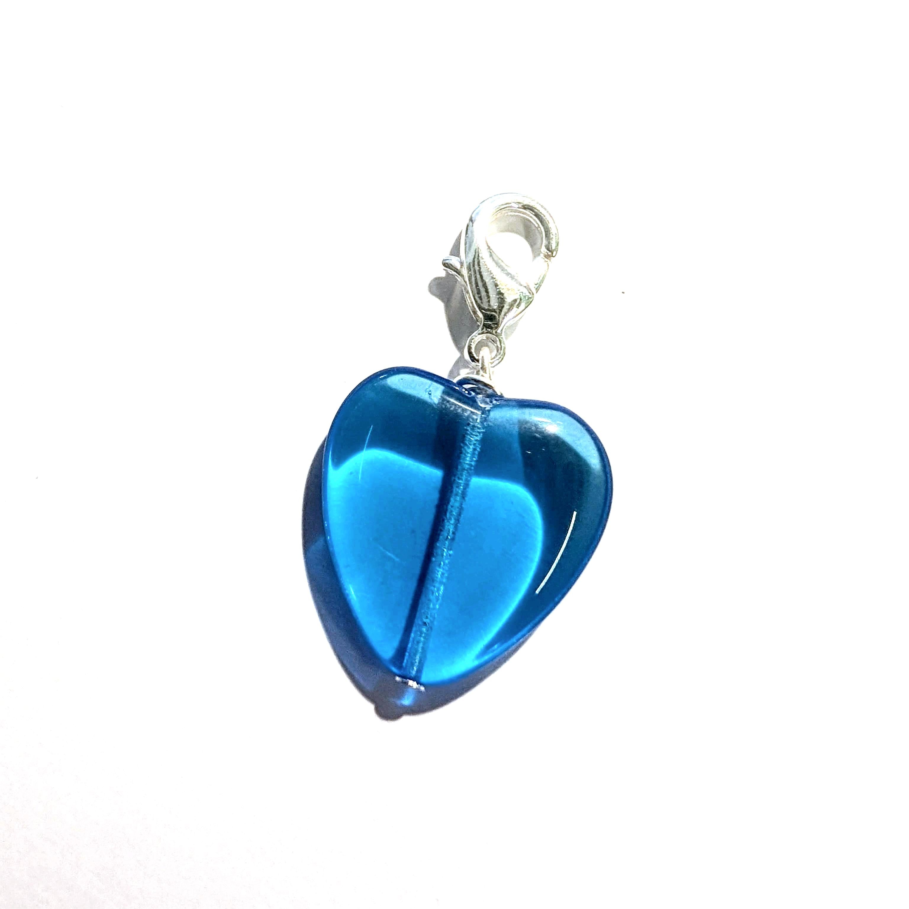 Perle Charms Argenté Bleu Coeur Douceur