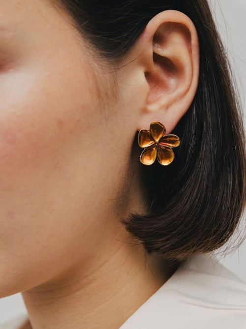 41 First Date Gold Pierced Earrings