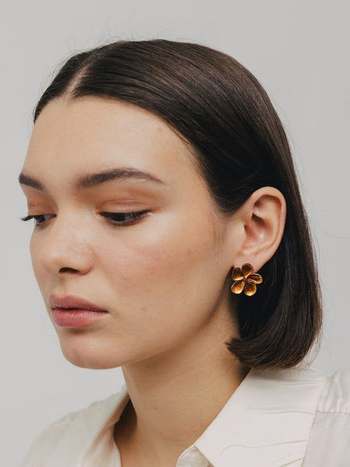 41 First Date Gold Pierced Earrings