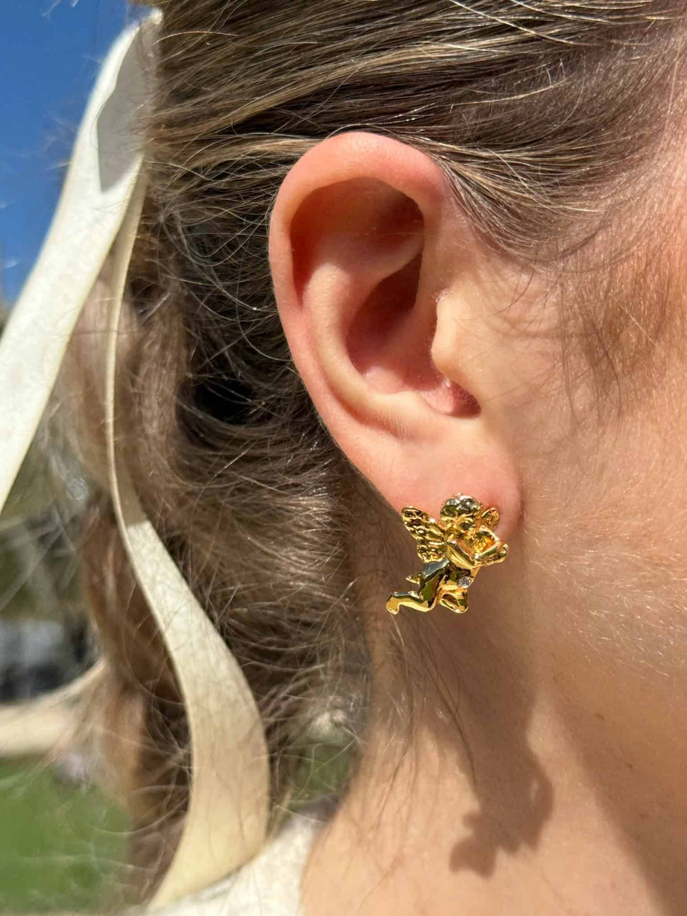 Boucles d'oreilles percée doré Rencontre imprévue