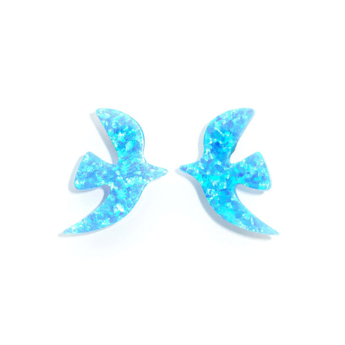 Boucles d'Oreilles Percées Argent Opaline