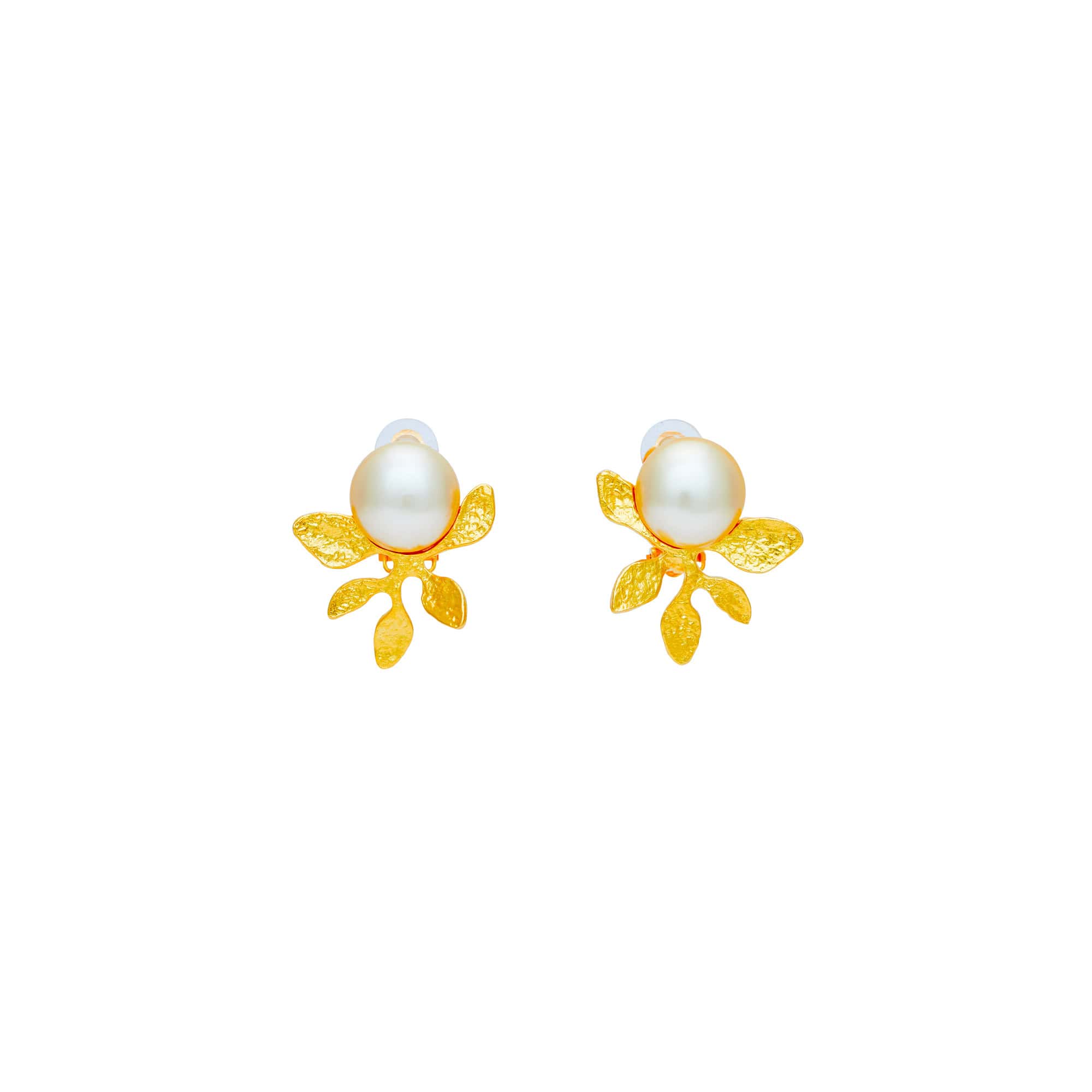 Boucles D'oreilles Clips Doré Végétal