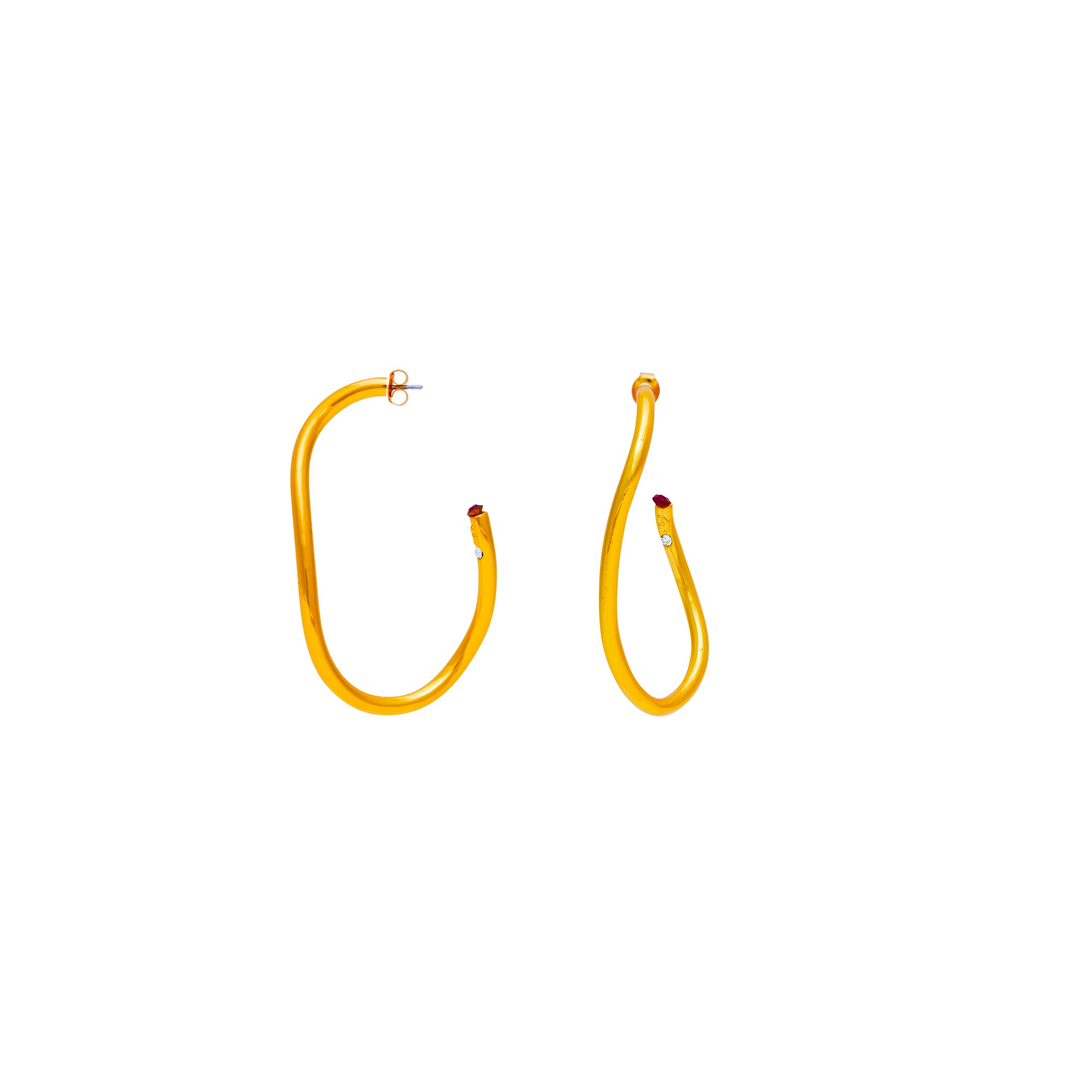 Gold-Plated Padmée Pierced Earrings
