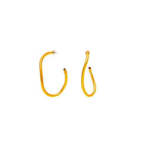 Gold-Plated Padmée Pierced Earrings
