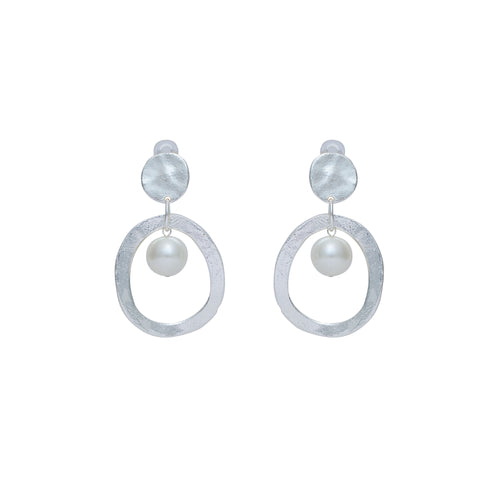 Boucles D'oreilles Clips Argenté Mille Et Une Nuit