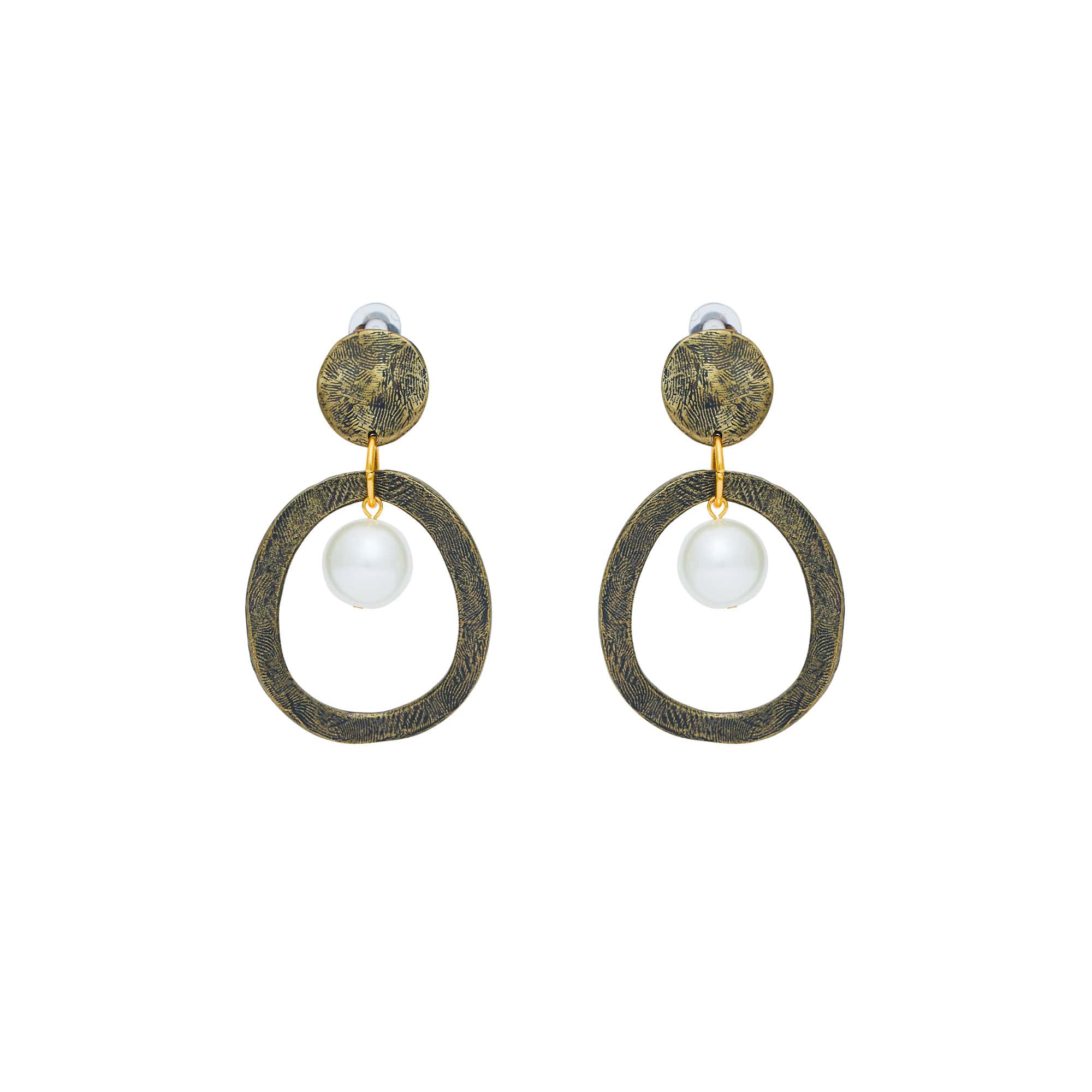 Brass Clip-On Earrings Arabian Nights