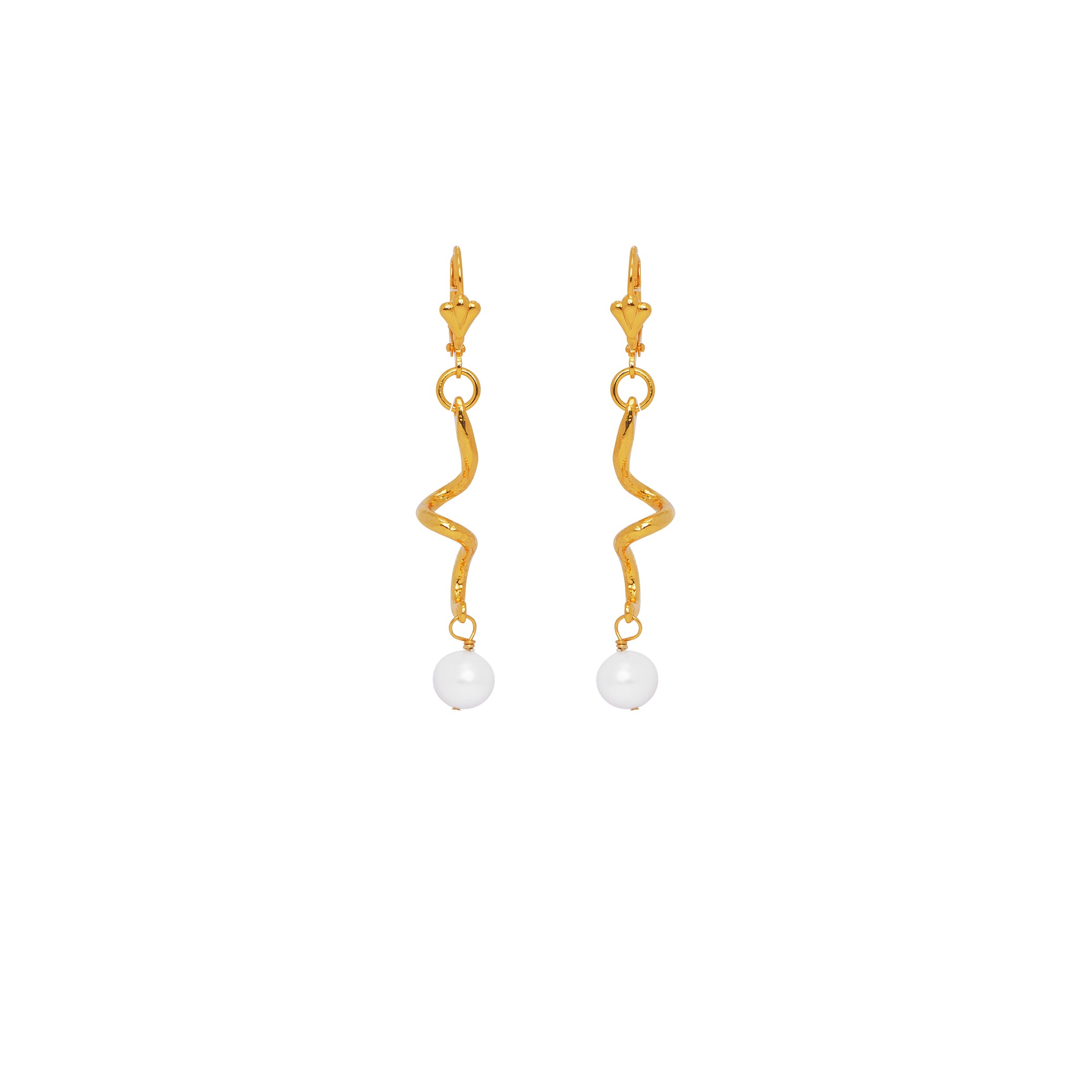 Pierced Gold Arabesque Earrings
